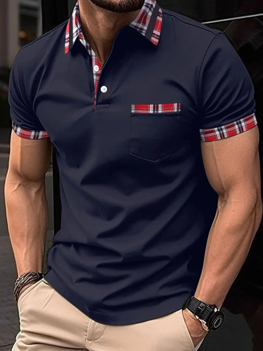 Men's Full Size Collared Neck Short Sleeve Polo Plus Size Trendsi