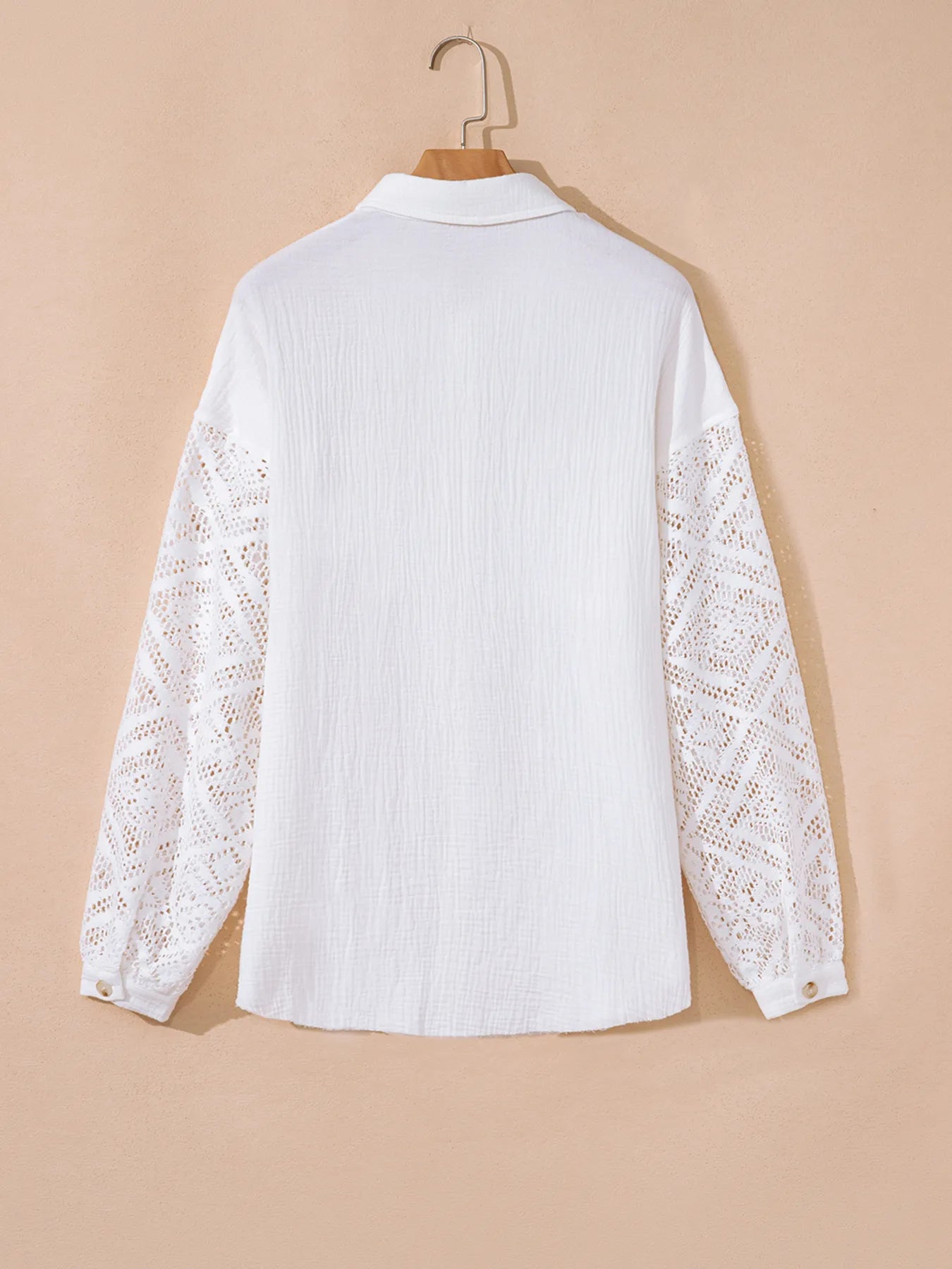Lace Sleeve Button Down Shirt NicholesGifts