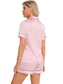 Printed Button Up Short Sleeve Top and Shorts Lounge Set nicholesgifts