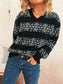 Contrast Ribbed hem Long Sleeve Sweater nicholesgifts