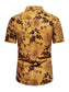 Men's Plus Size Floral Print Short Sleeve Button Down Shirt nicholesgifts