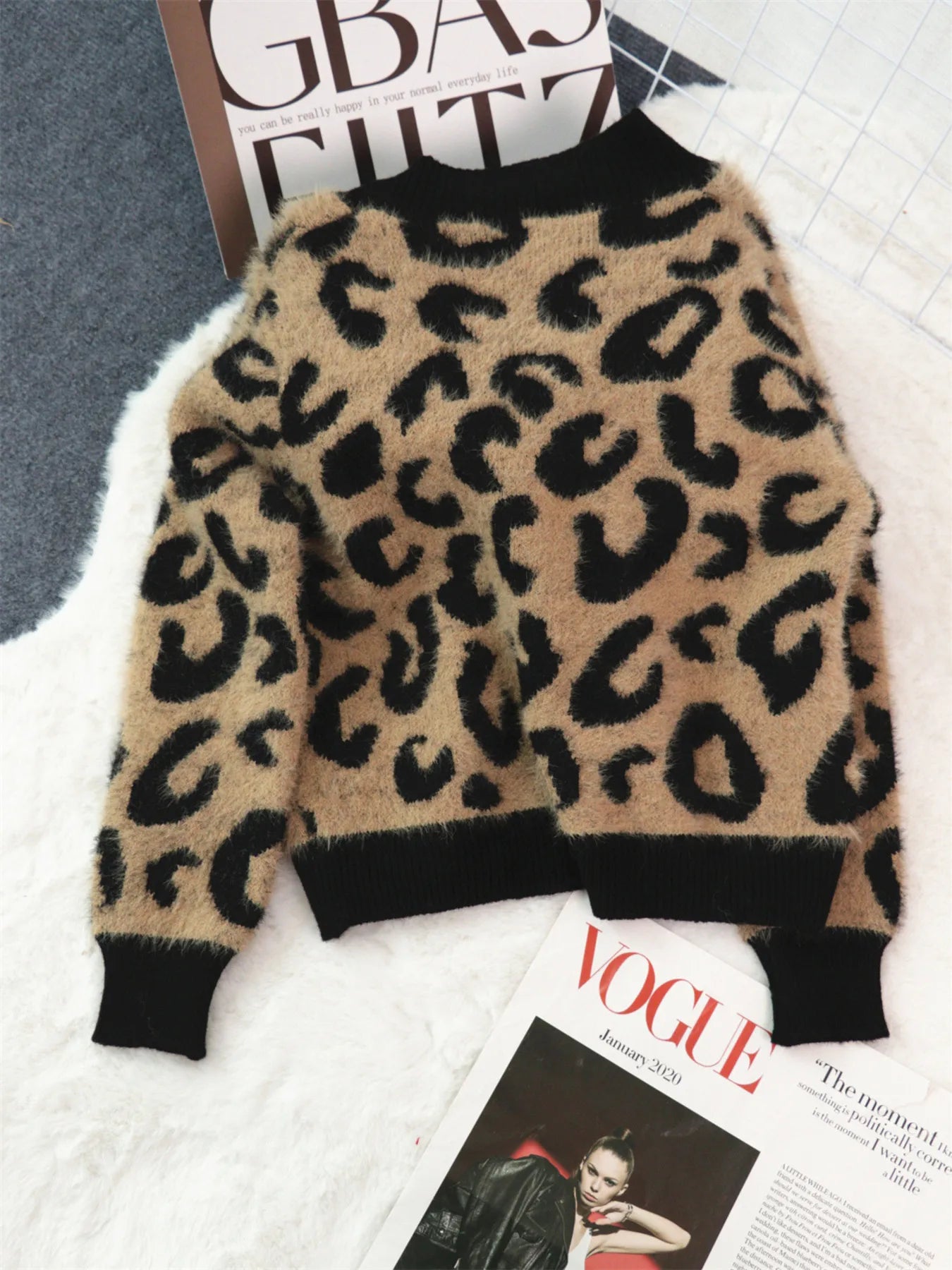 Leopard Fuzzy Button Up Cardigan
