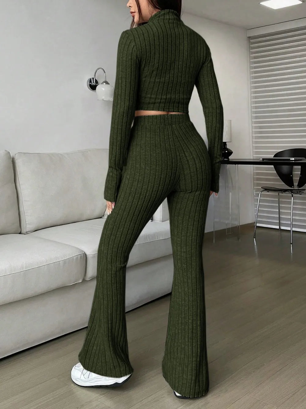 Honey Zip Up Long Sleeve Top and Pants Set nicholesgifts
