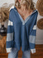 Color Block Striped Johnny Collar Sweatshirt nicholesgifts
