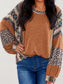 Leopard Color Block Ribbed Top nicholesgifts