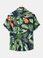 Men's Plus Size Tropical Leaf Print Hawaiian Short Sleeve Casual Shirt nicholesgifts