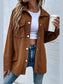 Pocketed Snap Down Long Sleeve Jacket nicholesgifts