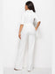 Mock Neck Tie-Waist Half Sleeve Jumpsuit nicholesgifts