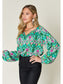 Women Double Take Full Size Printed Balloon Sleeve Blouse nicholesgifts