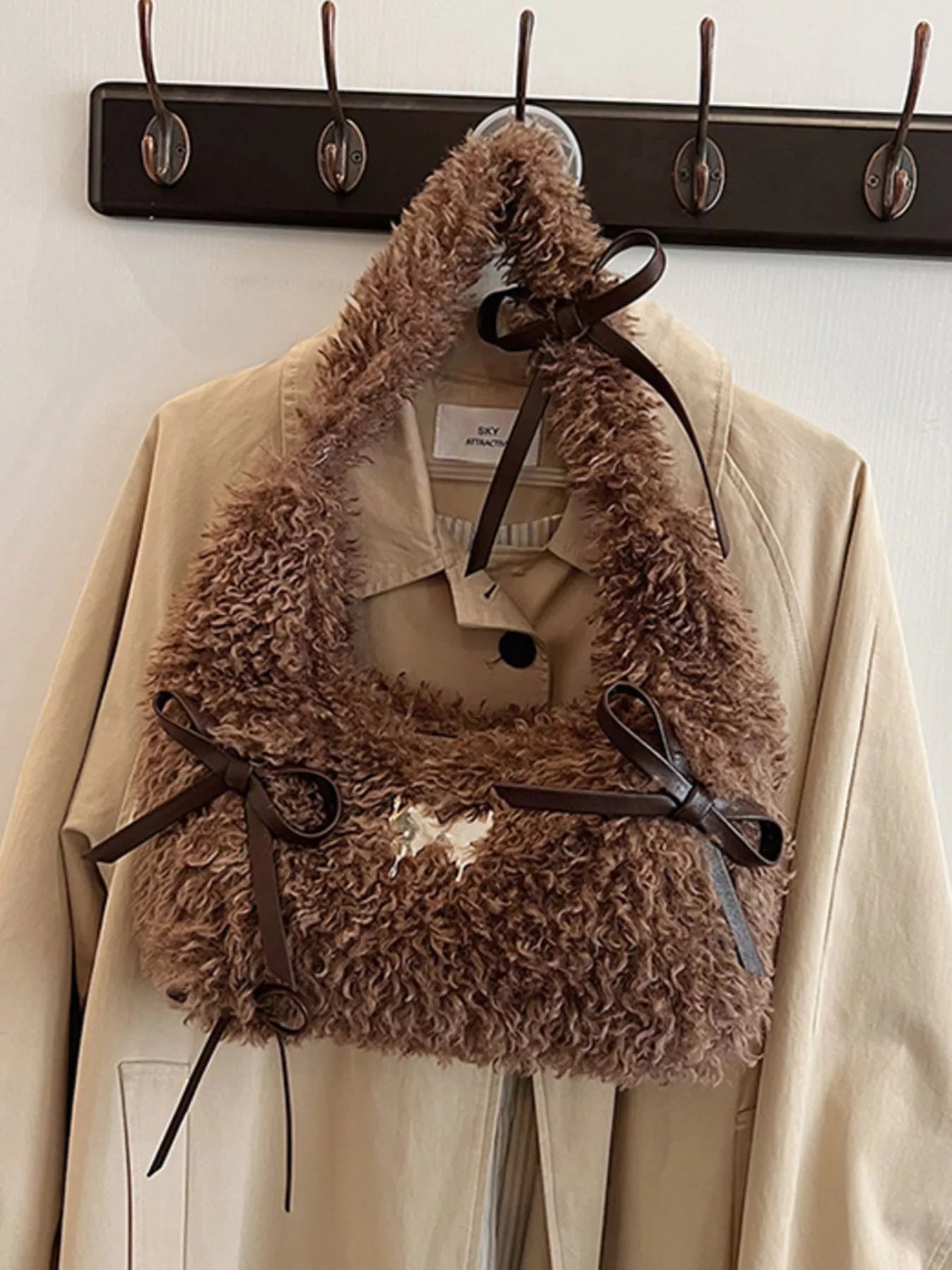 Fluffy Bow Shoulder Bag nicholesgifts