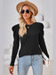 Women Round Neck Puff Long Sleeve Blouse nicholesgifts