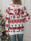 Women Drawstring Christmas Element Zip Up Hooded Jacket nicholesgifts