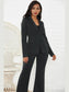 Lapel Collar Long Sleeve Blazer and Pants Set nicholesgifts