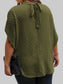 Plus Size Swiss Dot Tied Mock Neck Blouse nicholesgifts
