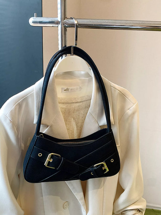 Buckle Decor Shoulder Bag nicholesgifts