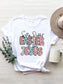 Letter Graphic Round Neck Short Sleeve T-Shirt nicholesgifts