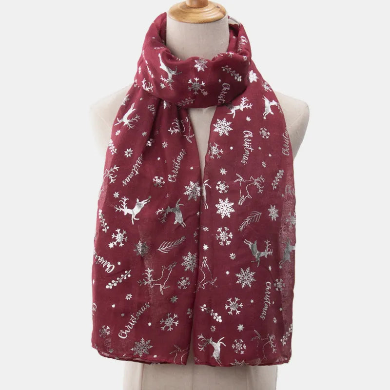 Christmas Element Polyester Scarf Trendsi