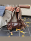 Leather Shoulder Bag with Charm nicholesgifts