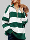 Women Striped Half-Zip Oversized Sweatshirt nicholesgifts