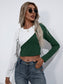 Ivy Lane Cropped Contrast Color Round Neck Short Sleeve Tee nicholesgifts