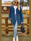 Buttoned Collared Neck Denim Jacket with Pockets nicholesgifts