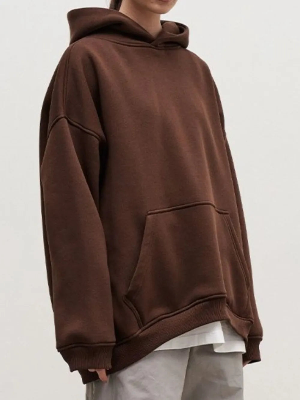 Pocketed Dropped Shoulder Long Sleeve Hoodie nicholesgifts