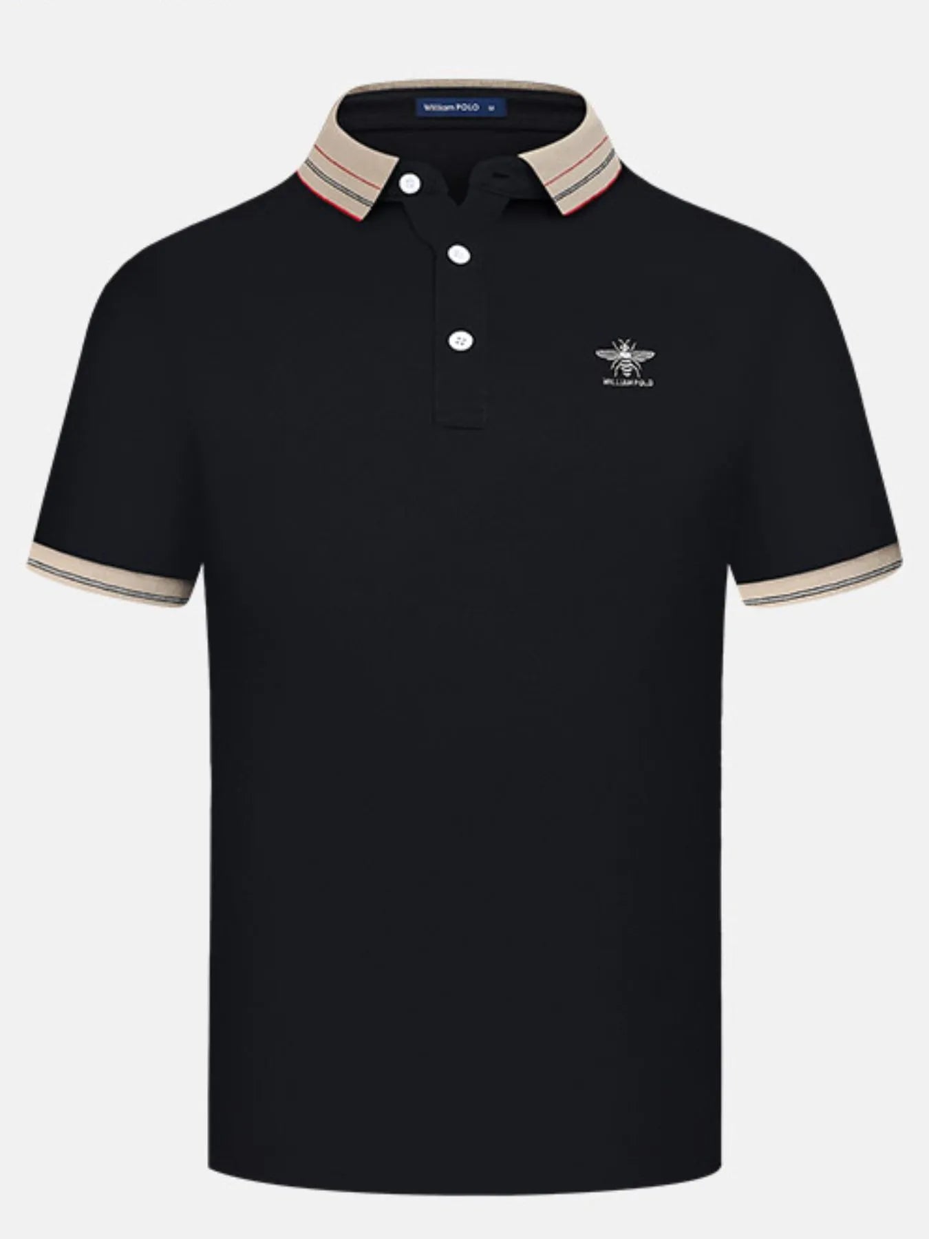 Men's Plus Size Striped Collar Short Sleeve Polo NicholesGifts