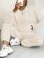 Texture Round Neck Top and Pants Set nicholesgifts