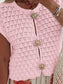 Crochet Short Sleeve Button Front Cardigan nicholesgifts