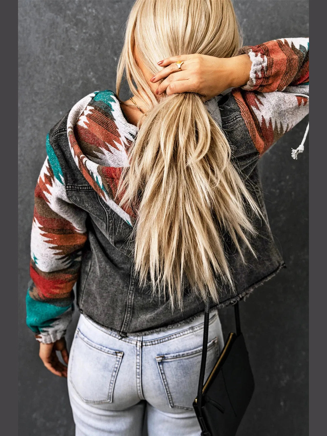 Drawstring Hooded Pocketed Denim Jacket nicholesgifts