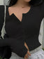 Ribbed Button-Down Long Sleeve T-Shirt nicholesgifts