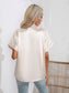 Button Down Collared Neck Short Sleeve Satin Shirt nicholesgifts