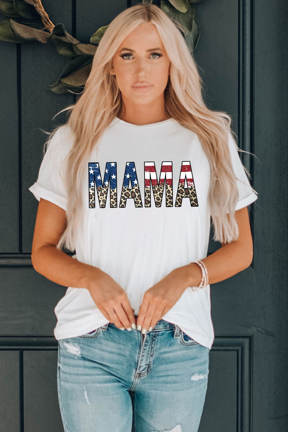 MAMA Round Neck Short Sleeve T-Shirt nicholesgifts