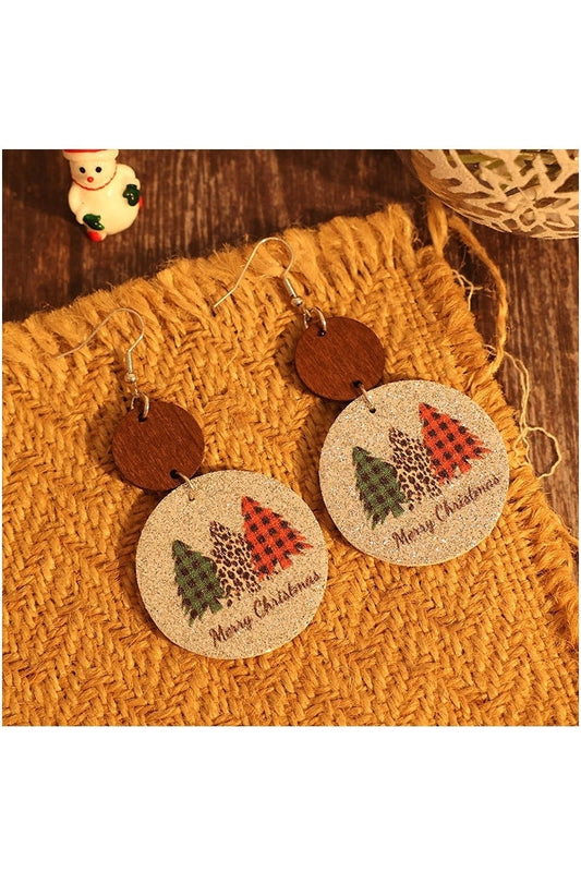 Women PU Leather Christmas Tree Earrings NicholesGifts