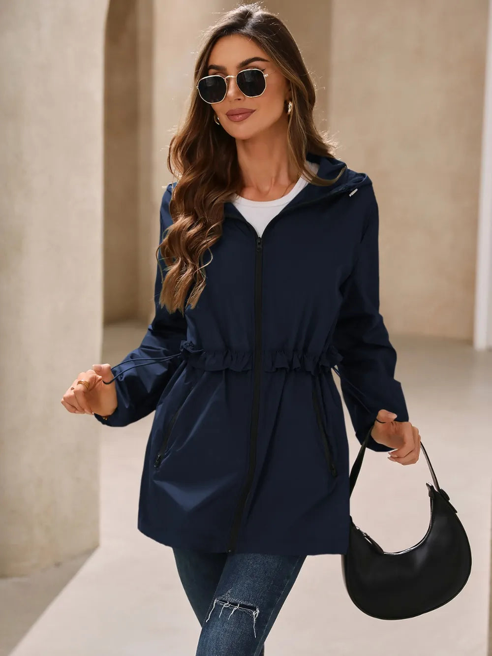 Ivy Lane Outdoor Waterproof Long Sleeve Hooded Windbreaker nicholesgifts