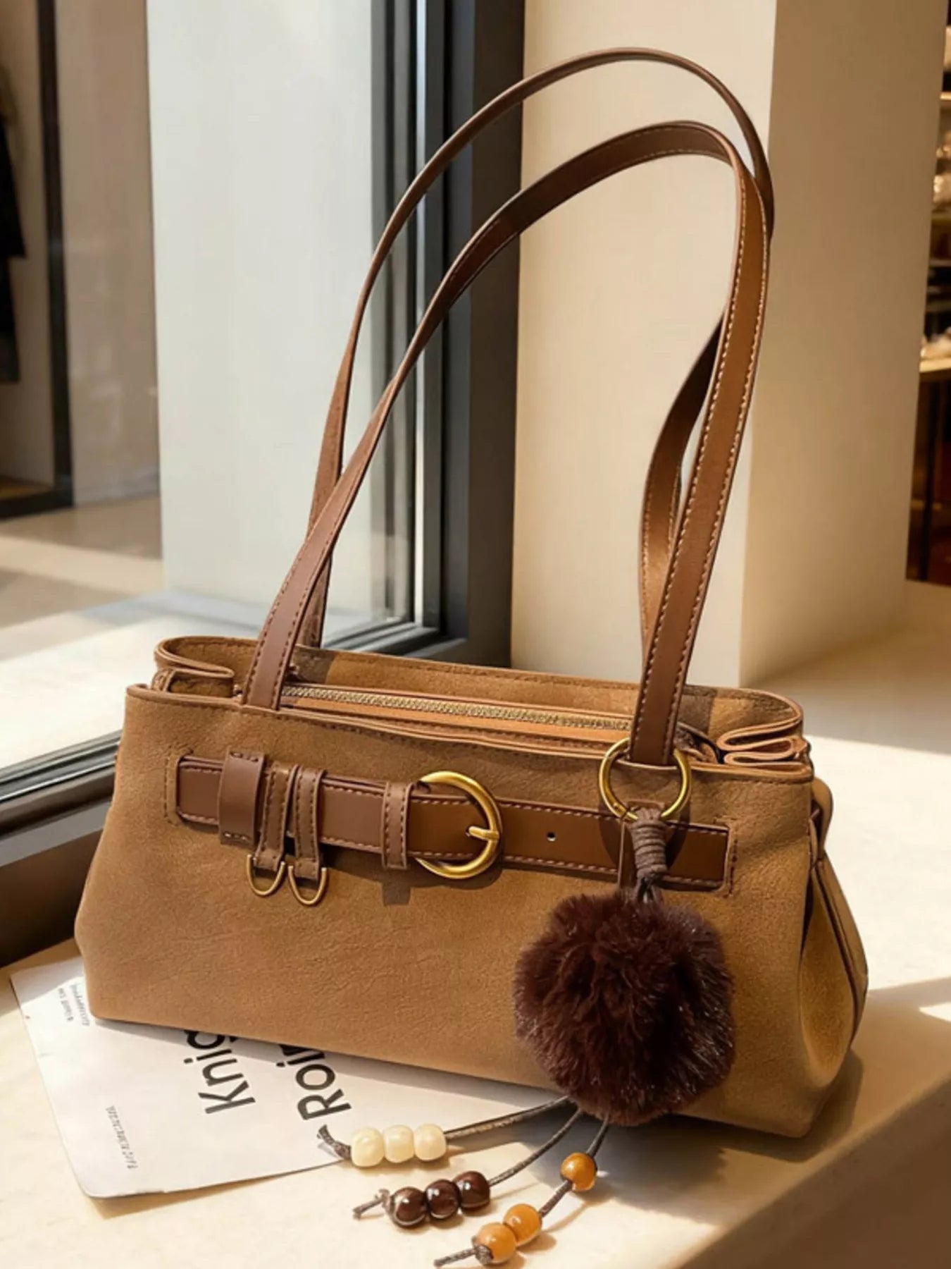 Buckle Decor Shoulder Bag nicholesgifts