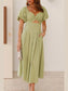 Sweetheart Neck Puff Sleeve Dress nicholesgifts