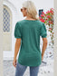 Women Frill Notched Short Sleeve Blouse nicholesgifts