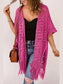 Openwork Open Front Cardigan with Fringes nicholesgifts