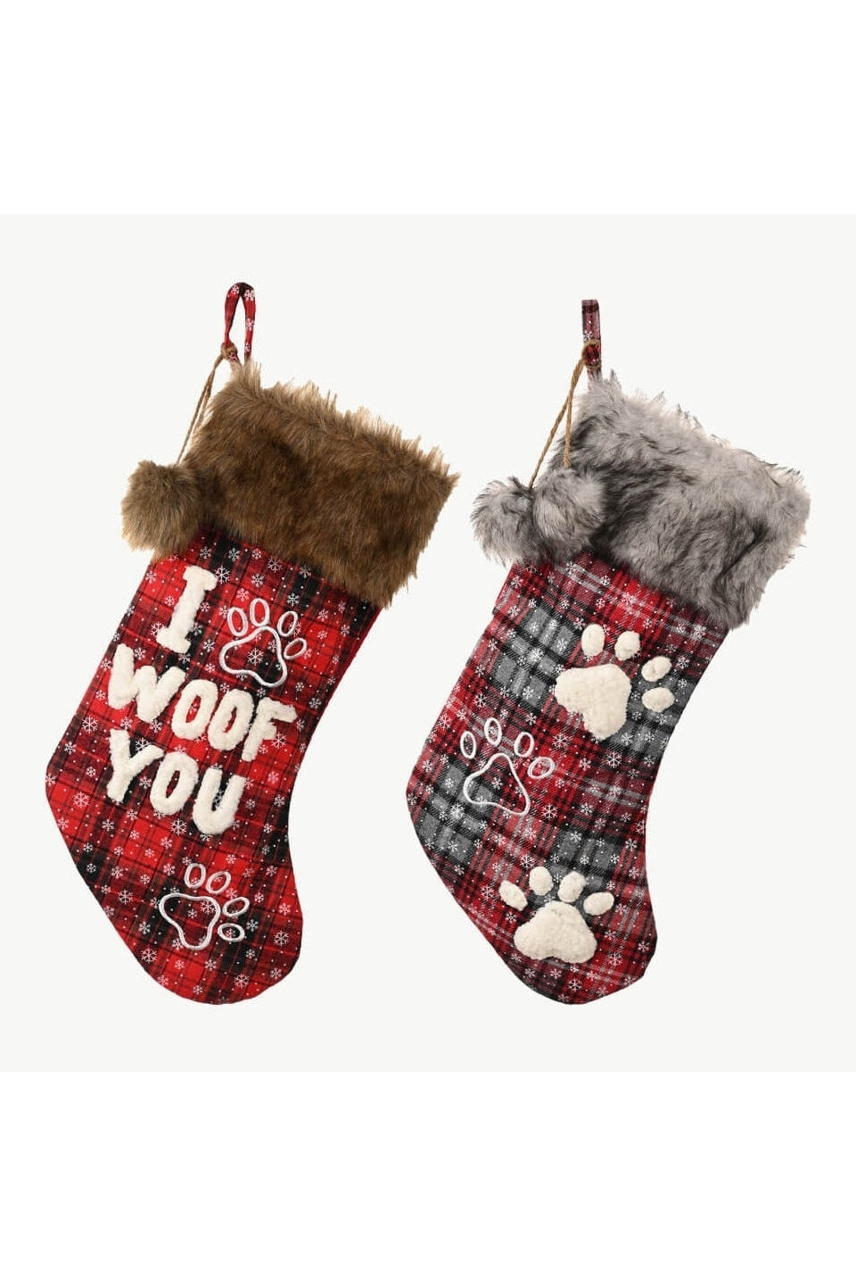 2-Pack Plush Christmas Stockings nicholesgifts