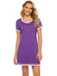 Contrast Trim Short Sleeve Lounge Dress nicholesgifts