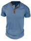 Men's Full Size Casual Henley Short Sleeve Top with Contrast Collar Plus Size nicholesgifts
