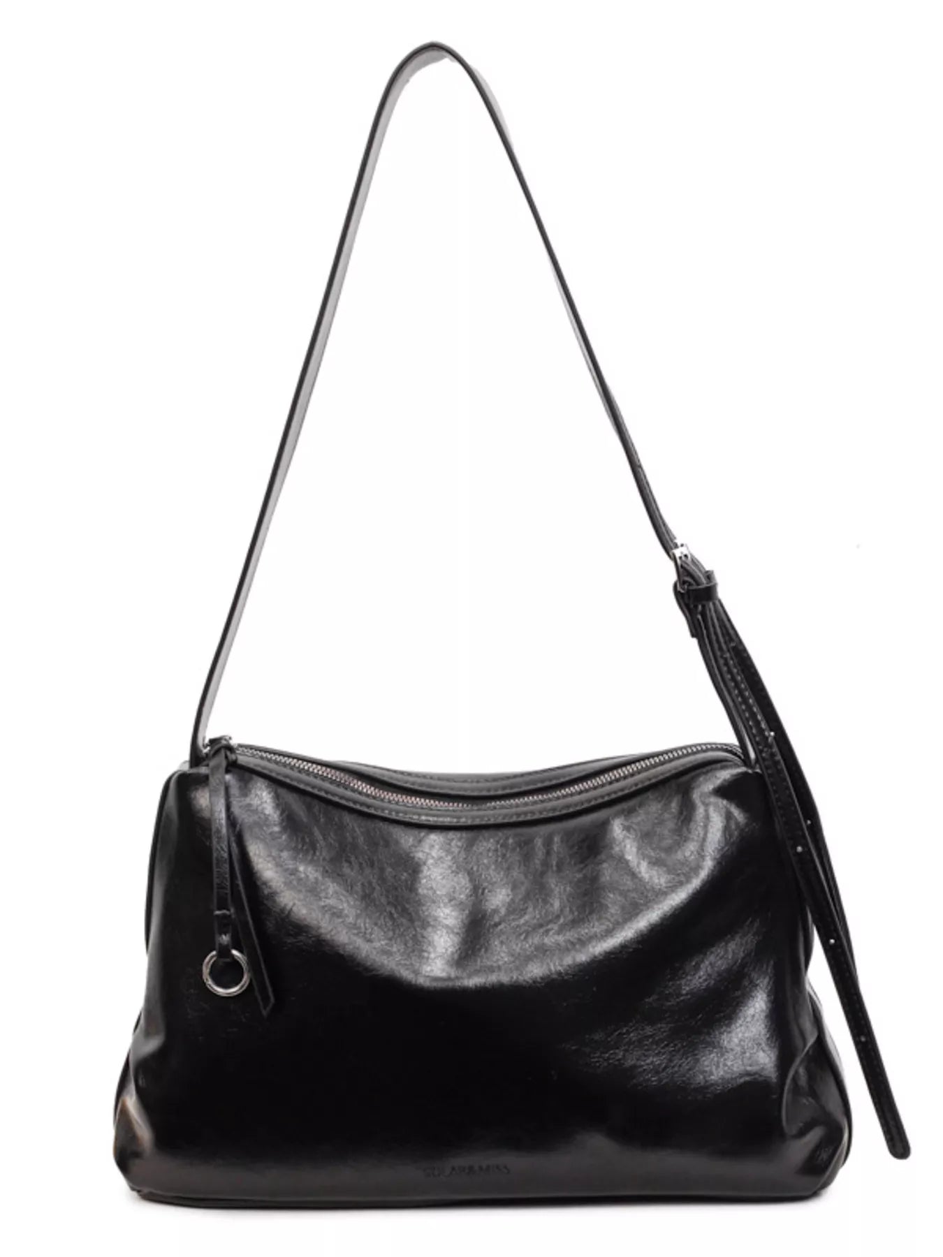 Sleek Faux Leather Hobo Shoulder Bag nicholesgifts