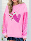 Women Valentine’s Day Sequin Heart Long Sleeve Sweatshirt nicholesgifts