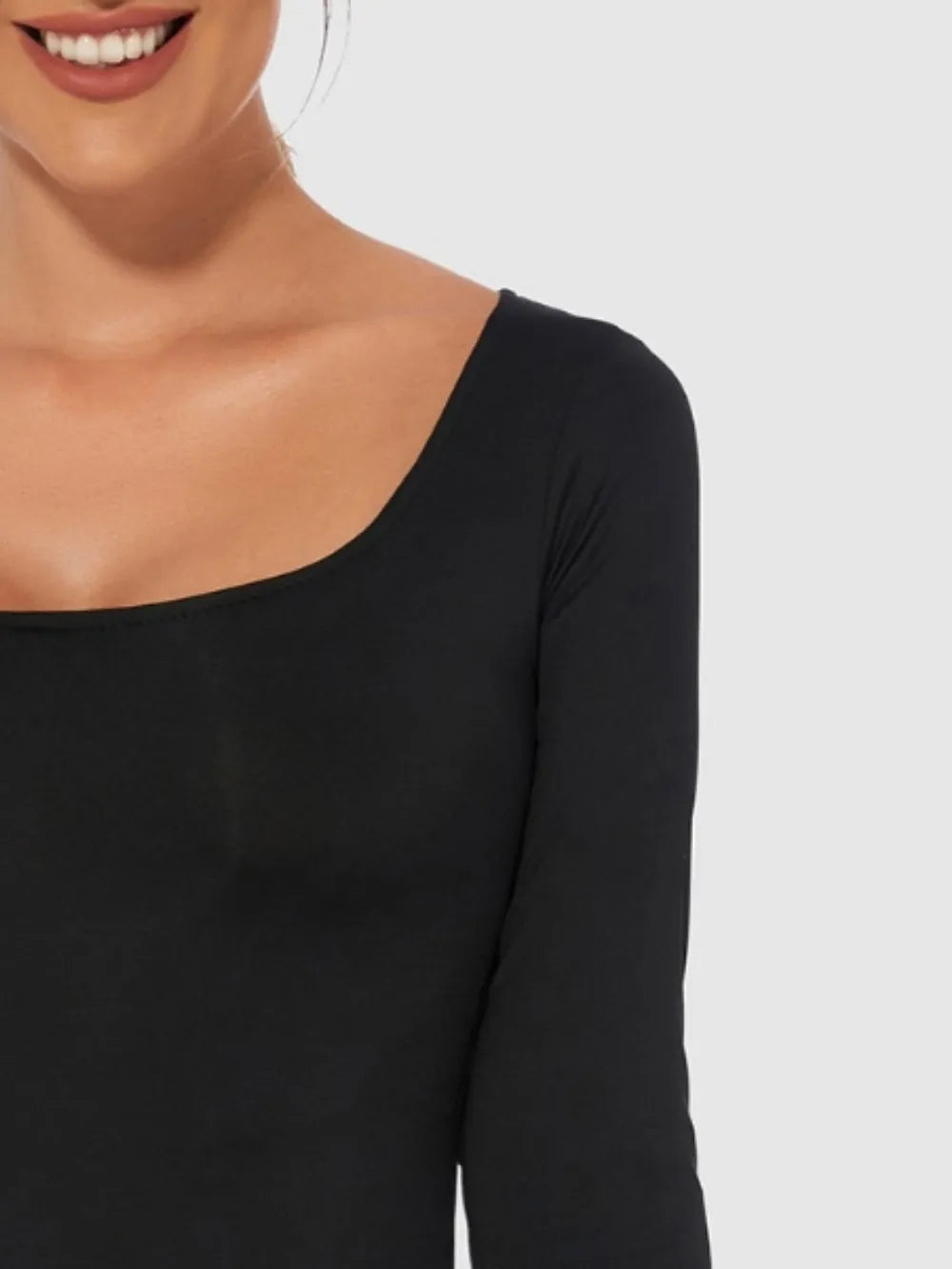 Full Size Scoop Neck Long Sleeve Bodysuit nicholesgifts