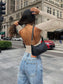 Backless Round Neck Long Sleeve Blouse nicholesgifts