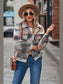 Printed Collared Neck Jacket nicholesgifts
