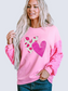 Women Valentine’s Day Sequin Heart Long Sleeve Sweatshirt nicholesgifts