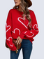 Women Angel Wings Heart Dropped Shoulder Long Sleeve Sweater nicholesgifts