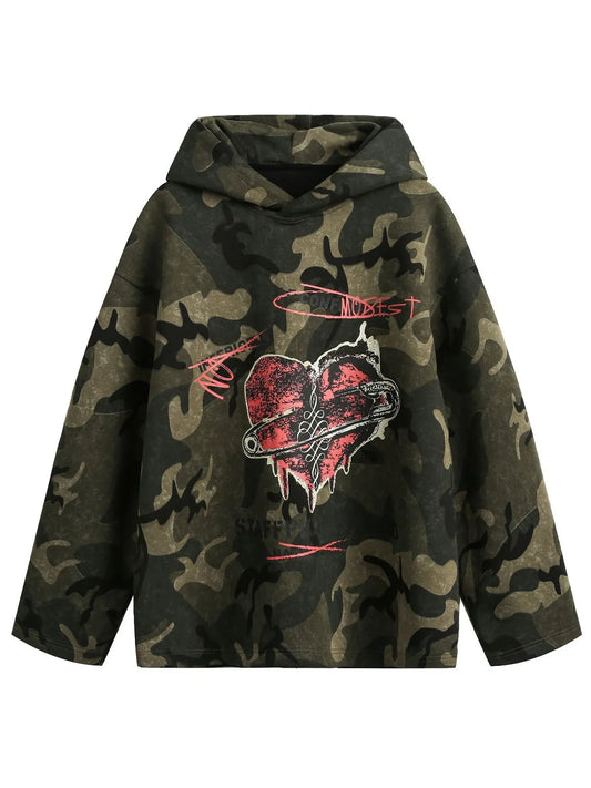 Men's Oversized Camouflage Heart Hoodie NicholesGifts